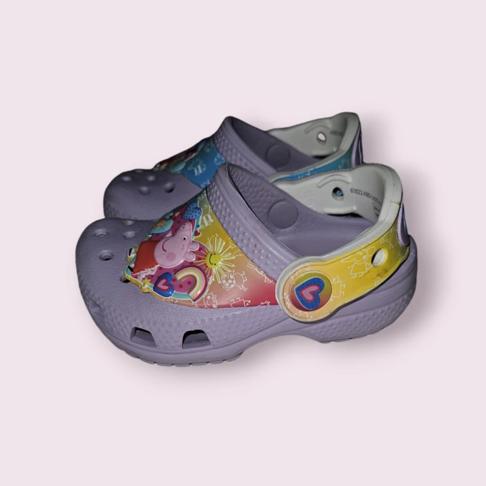 Peppa Pig Crocs Clogs Shoes Size C5 Purple